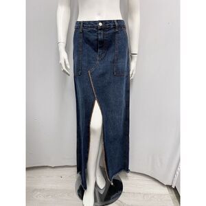 JPG Jeans Jean Paul Gaultier Long Skirt Blue Very High Front & Back Slits I44 10